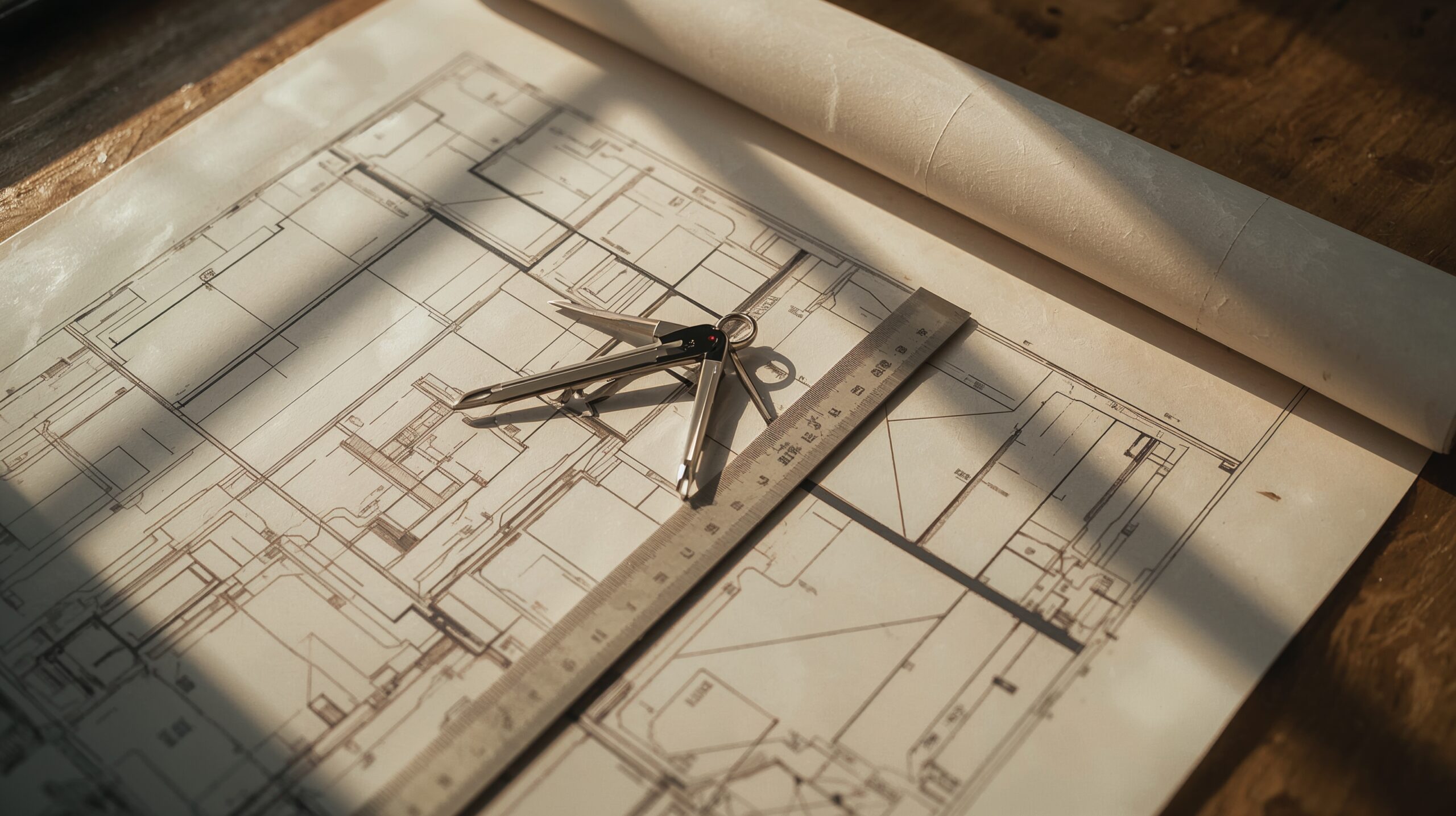 Blueprints on a drafting table — building with intention and purpose