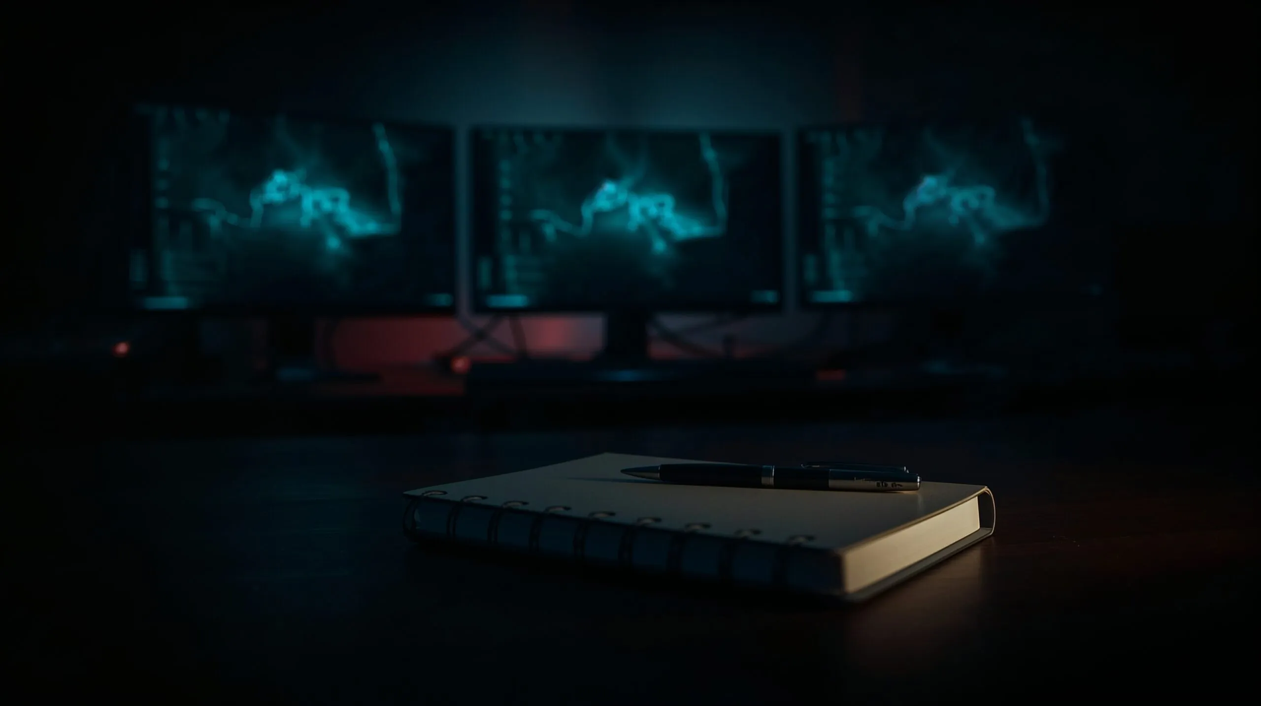 Surrounded by screens and notifications — the builder's trap in action