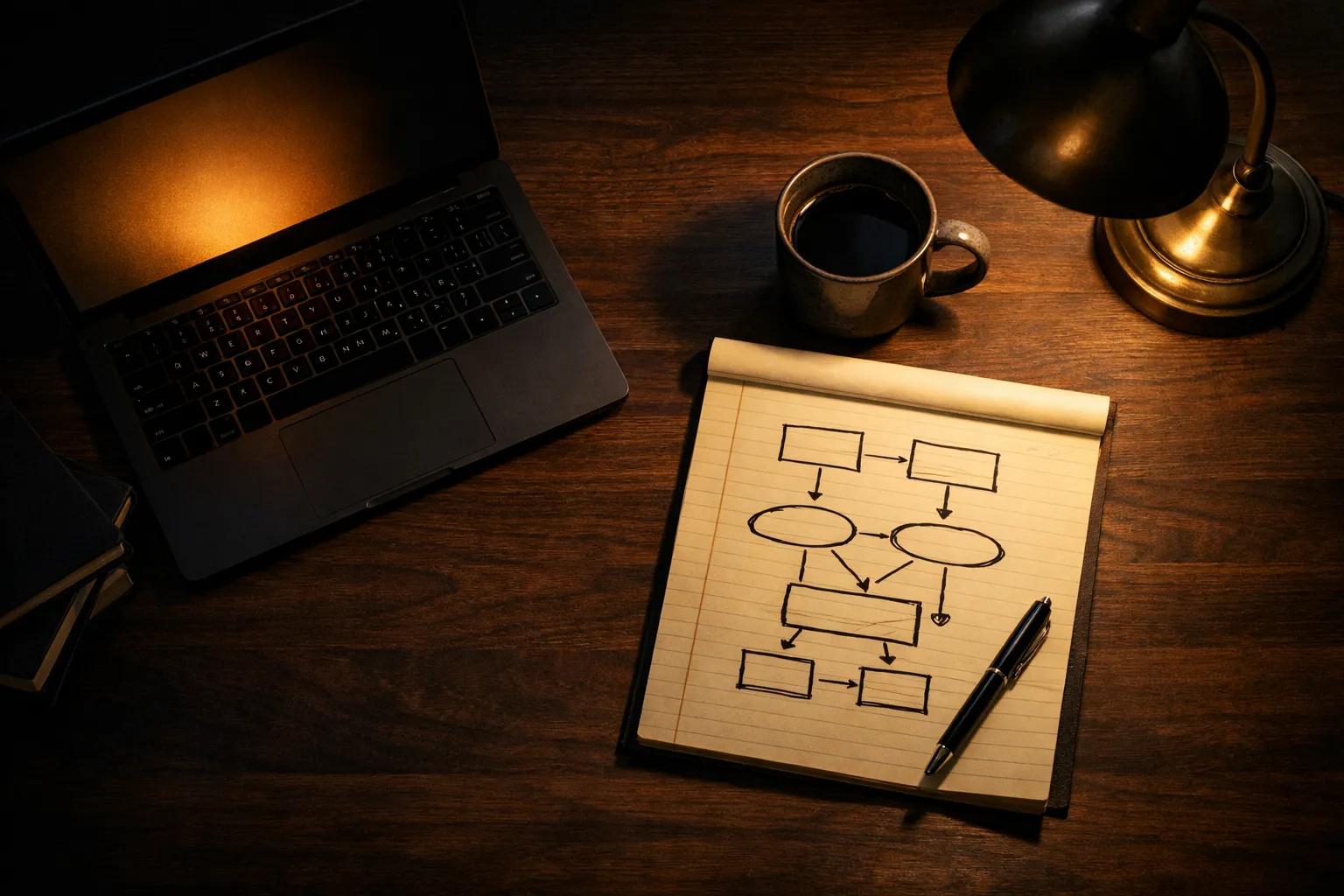 Framework desk — late-night build environment